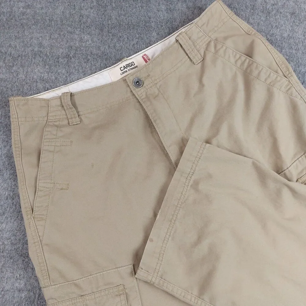 Levis Loose Straight Cargo Pants Men 36x34 (Fit 37x32.5) Baggy Work Wear Utility